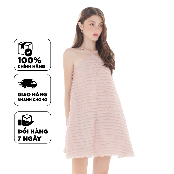 TUBYCATU | Đầm maxi sóng 3D hồng