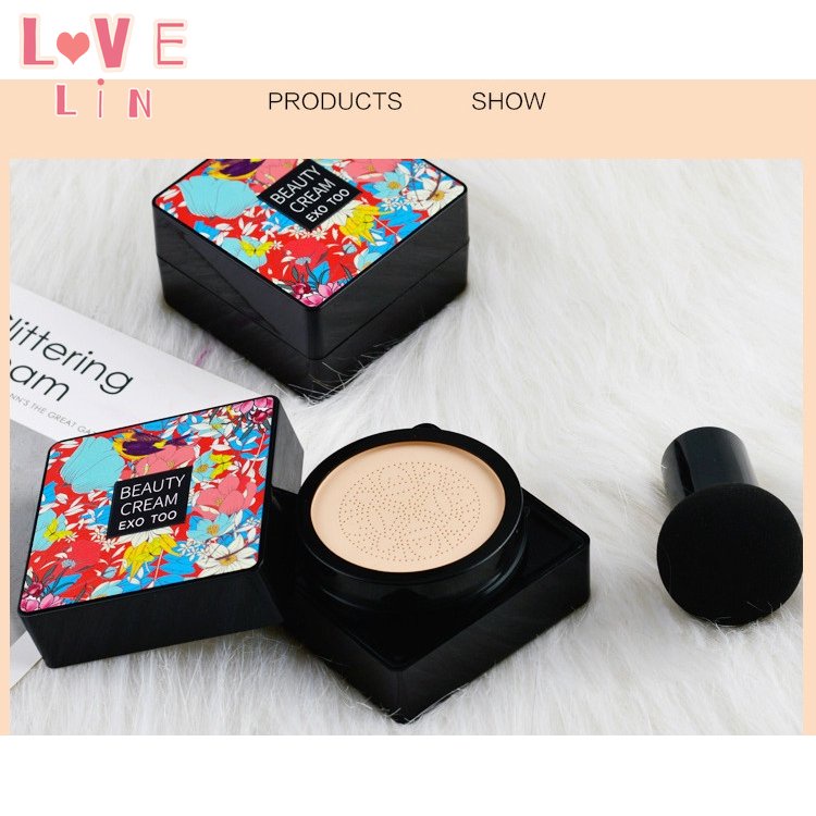 Kem Nền Trang Điểm Làm Sáng DA Kèm Mút Tán Hình Nấm Hiệu lovelin