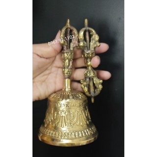 Pháp khí mật tông chuông và chày kim cang bộ linh chử chuông và chày nepal bằng đồng