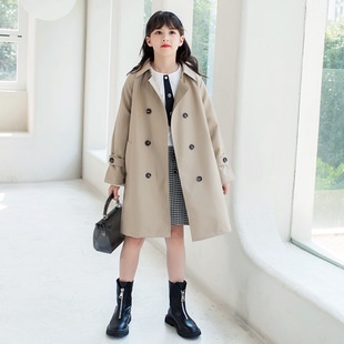 Áo Gió Cao Cấp Cho Bé Gái 8 Tuổi Phong Cách Trẻ Trung, Áo Khoác Măng Tô Mùa Xuân Và Mùa Thu Chất Cotton Dày Dặn