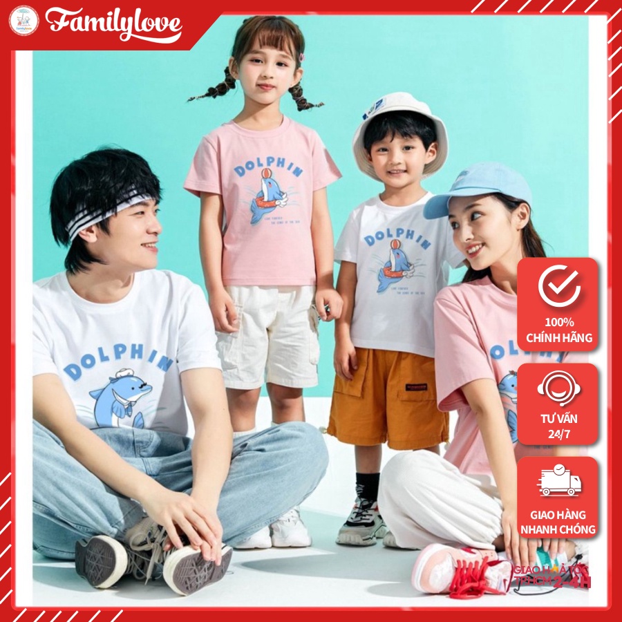 Áo Gia Đình Cá Heo Dophin Siêu Dễ Thương - Cotton 100%  (CÓ HÌNH+VIDEO + LOGO THƯƠNG HIỆU)