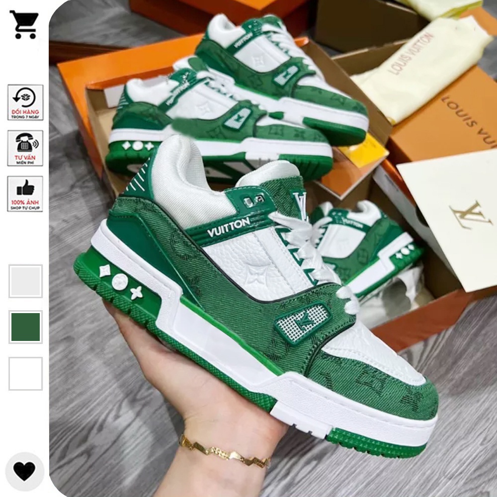 Giày LV Louis Vuitton Trainer Black White, Giày Sneaker LV Nam Nữ Hàng Cao Cấp AM Sneaker