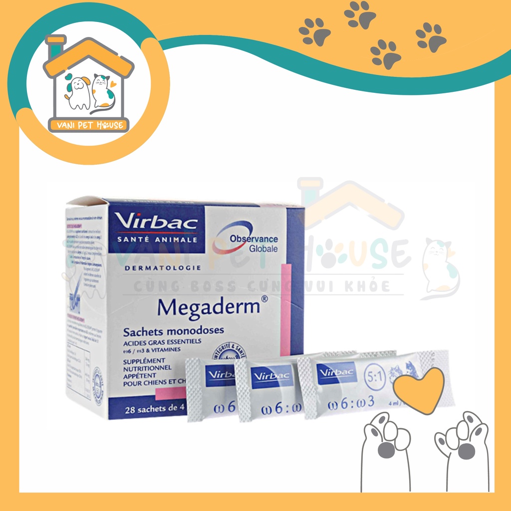 Gel dinh dưỡng Virbac Megaderm - Mượt da lông và hỗ trợ chữa viêm da giảm ngứa cho chó mèo