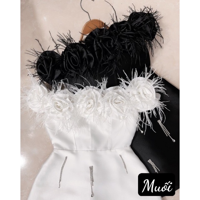 Đầm đi tiệc gắn hoa đính đá