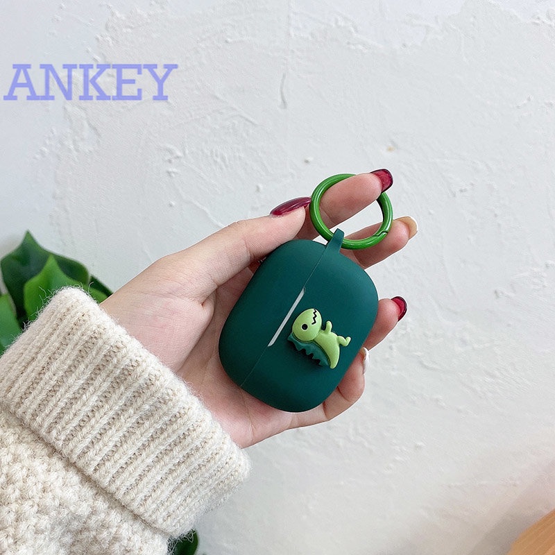 For Anker Soundcore A20i Case Cartoon Funny Dinosaur Silicone Protect Cover Shell with Keychain Accessories