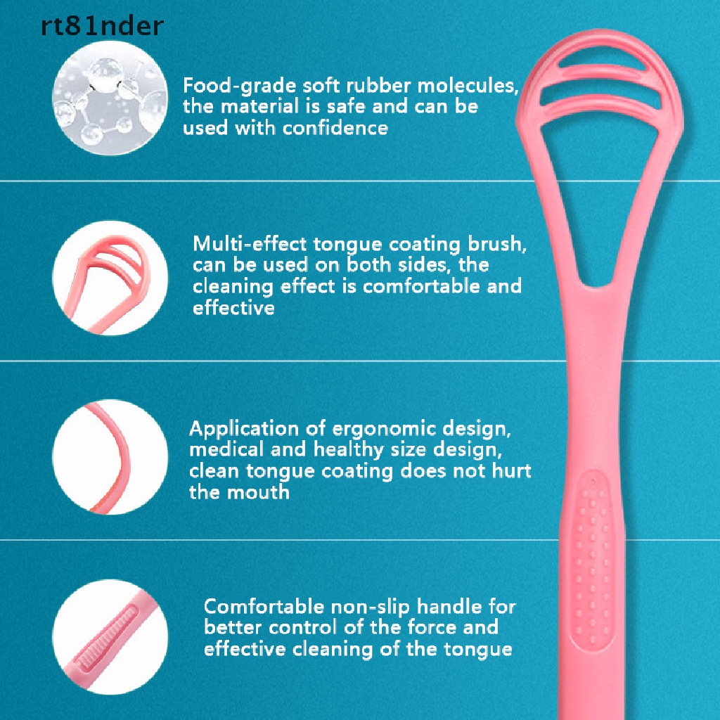 1 Dụng Cụ Cạo Lưỡi Bằng Silicone Chống Vi Khuẩn Cho Trẻ Em Và Người Lớn