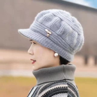 Mũ Len Dệt Kim Dày Dặn Thời Trang Thu Đông Dành Cho Nữ Trung Niên