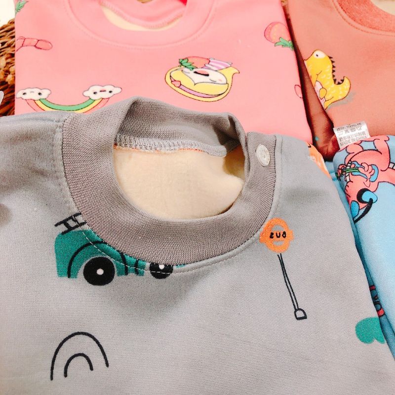 Bộ Nỉ Lót lông Vàng Siêu Ấm Hàng Đẹp Cho Bé Trai - Gái , Hàng Quảng Châu -HuyềnTrangQate