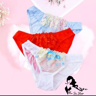Quần lót lưới trong suốt thêu hoa sexy phối ren siêu mỏng mã 804 big size L 60-70kg, size M mông dươi 95cm