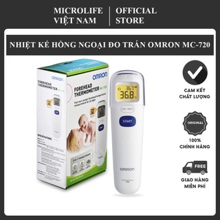 Nhiệt kế hồng ngoại đo trán Omron MC-720 [Đo Nhanh 3 trong 1] Đo Trán, Đo Nhiệt Độ Phòng, Đo Bề Mặt | Hàng Chính Hãng