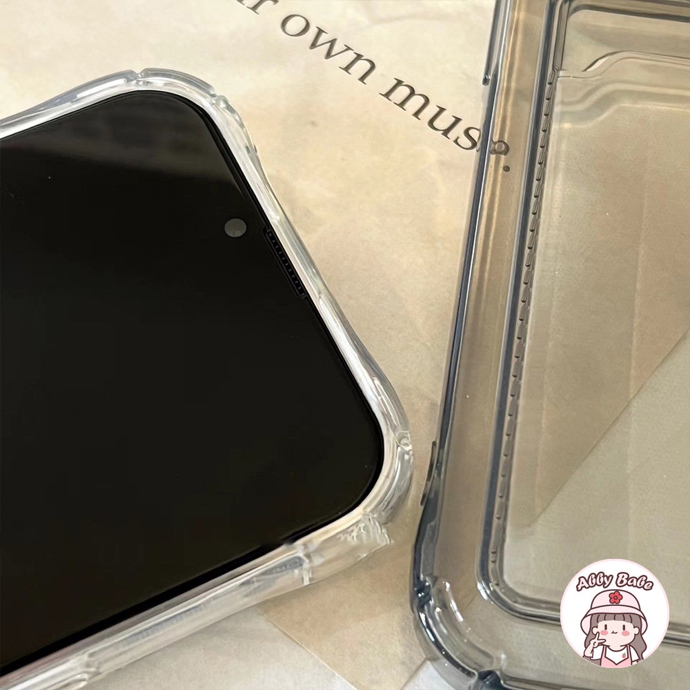 Ốp Điện Thoại TPU Mềm Mỏng Trong Suốt Có Ngăn Đựng Thẻ Chống Nước Cho IP 14 13 12 11 Pro Max X XS
