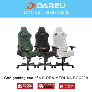 Ghế gaming cao cấp E-DRA MEDUSA EGC209 - Chất liệu da PU cao cấp, 3 màu xanh rêu, trắng, đen - Bảo hành 1 năm chính hãng