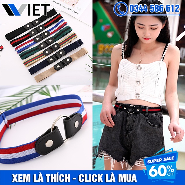 Đai Thắt Lưng Quần Nút Bấm Chun - Thun Co Giãn Phong Cách Hàn Quốc