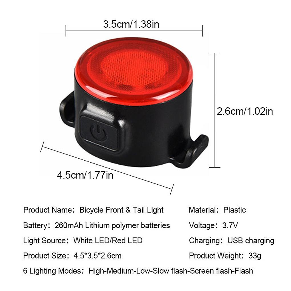 Đèn LED Cảnh Báo Chống Thấm Nước Có Thể Điều Chỉnh Gắn Đuôi Xe Đạp