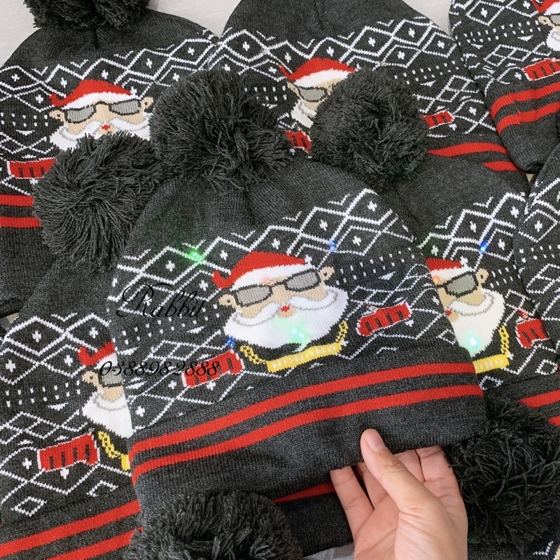 Mũ len Noel đèn nháy- HÀNG SALE KHÔNG ĐỔI TRẢ