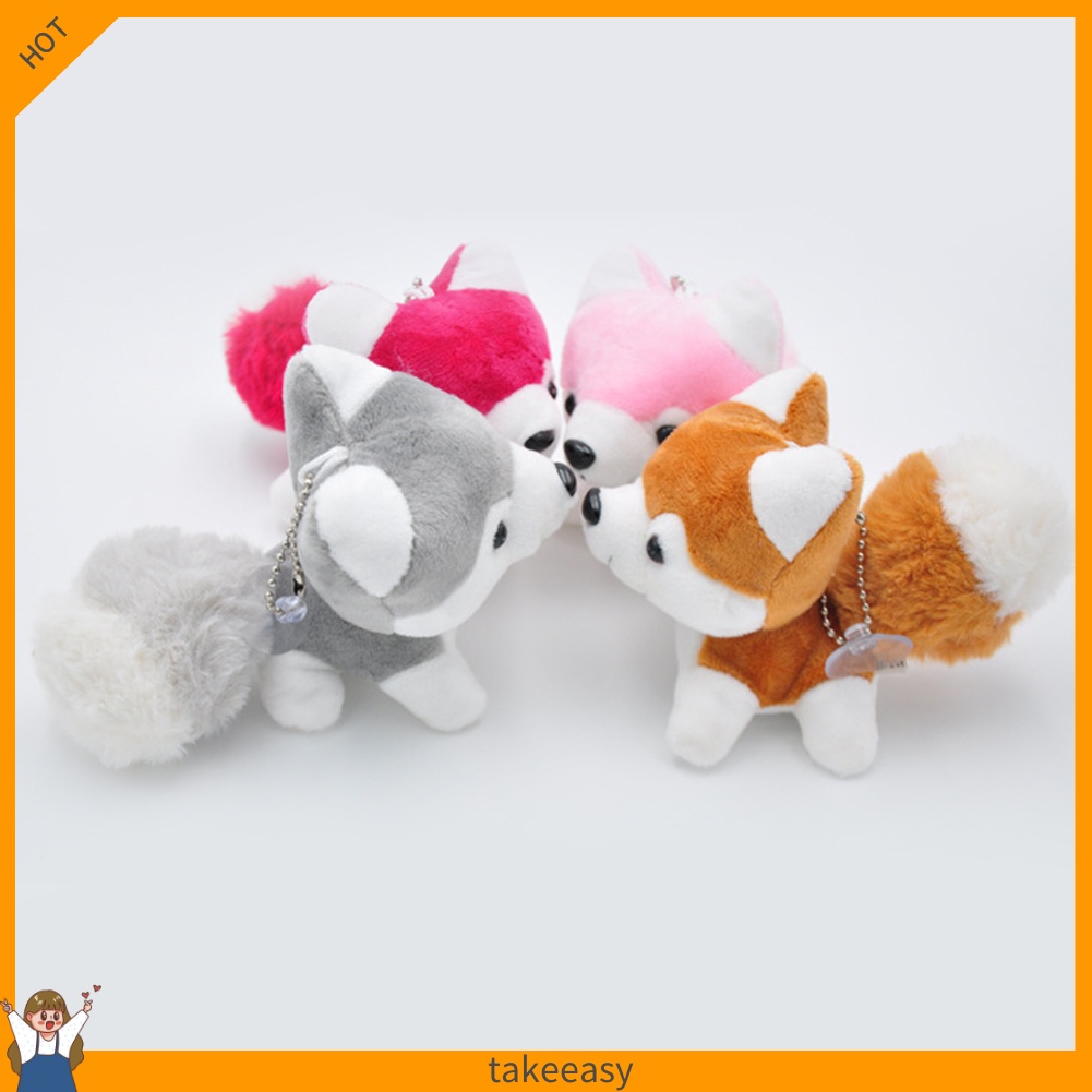 Móc khóa hình chú chó husky nhồi bông xinh xắn