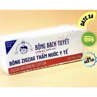 Bông Gòn Y Tế Thấm Nước ZigZag Bông Bạch Tuyết 100gr