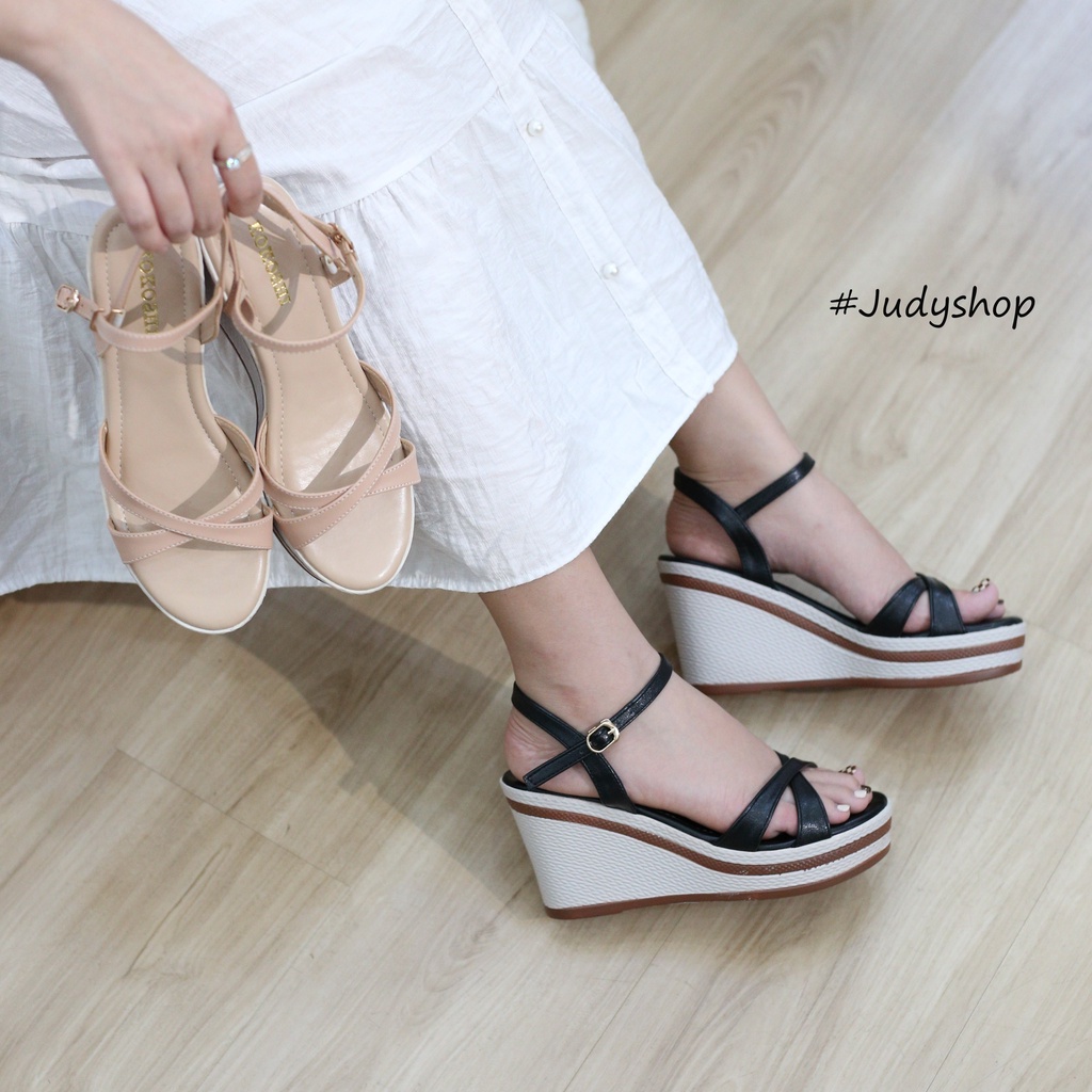 Giày Xuồng KOKOSHI Da Mềm Đế Siêu Nhẹ Dây Chéo Tính cao 9p VNXK