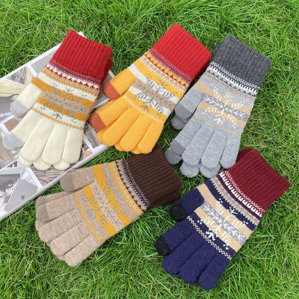 Găng Tay Len Lông Chống Lạnh Chống Gió Màu Sắc Ngọt Ngào Có Thể Dùng Màn Hình Cảm Ứ
