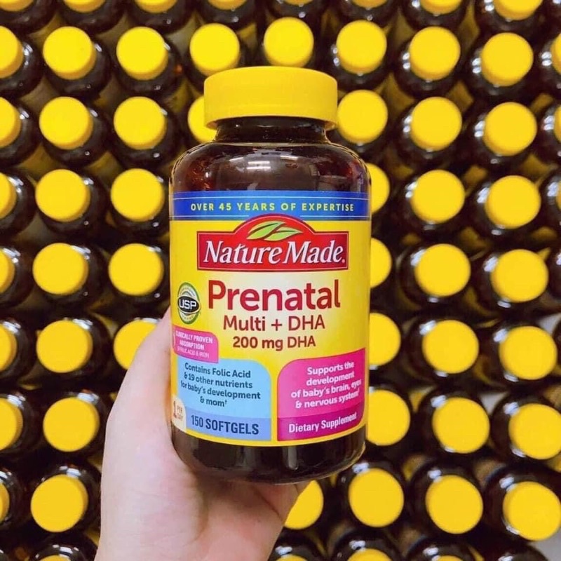 Viên uống Vitamin cho bà bầu Prenatal Multi DHA Nature Made 150 viên