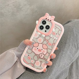 Ốp lưng nơ trong suốt iphone/android pig cute