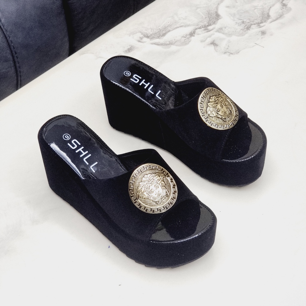 Dép Nhung VERSSACE Quai Ngang Chính Hãng Hộp Xanh SHLL  Hàng Nhập Khẩu Cao Cấp 6513-36 661