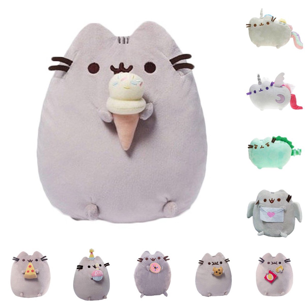 【Ready Stock】18cm/23cm Pusheen The Cat Doughnut Cookie Plush Soft Toys Kids Baby Gifts Stuffed Animals