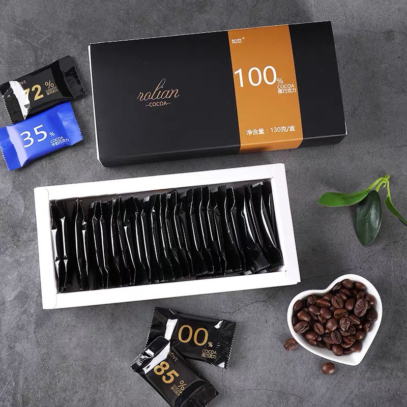 Socola đen đắng nguyên chất không đường 100% 85% 58% - Kẹo sô cô la  Rolian kiểu Nga ăn kiêng hộp 130g