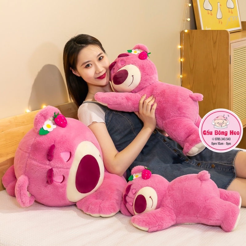 Gấu Bông Tai Dâu Lotso Nhồi Bông , Hàng Cao Cấp