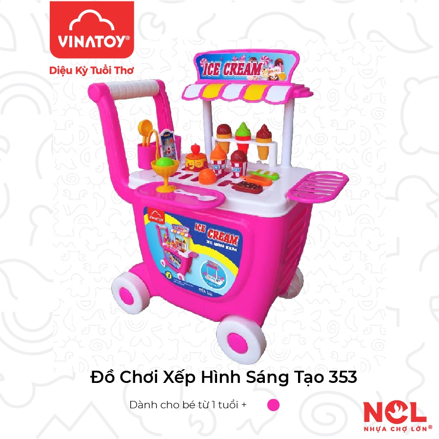 Đồ Chơi Xếp Hình Trẻ Em Nhựa Chợ Lớn xe đẩy hàng