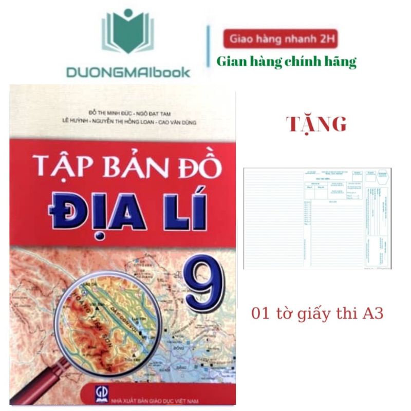 Sách Tập Bản đồ Địa lí 9 - in màu kèm 1 bút chì