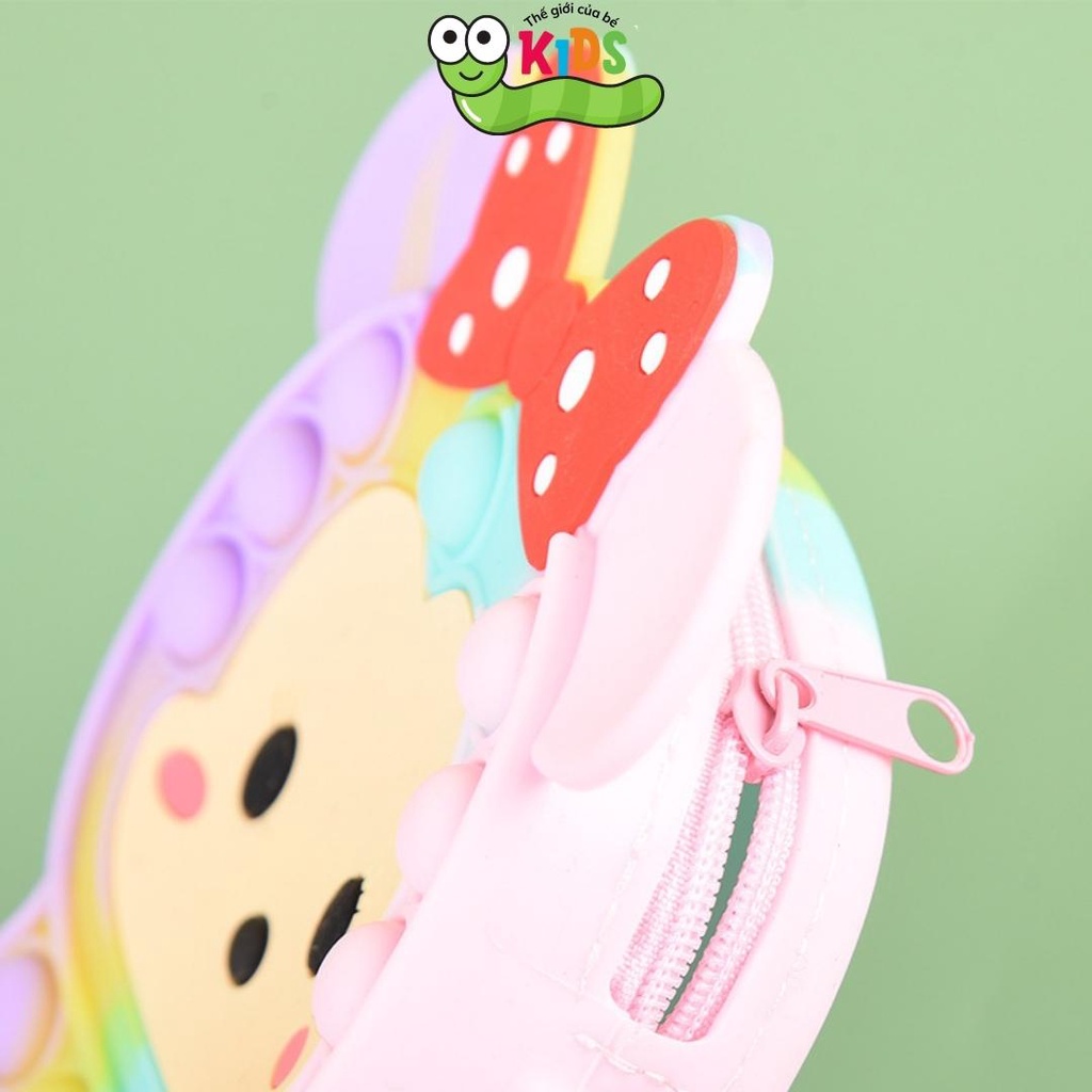 Túi POPIT Micky đeo chéo cho bé chất liệu silicon bóp bong bóng giảm căng thẳng & giải trí - TÚI MICKY 1