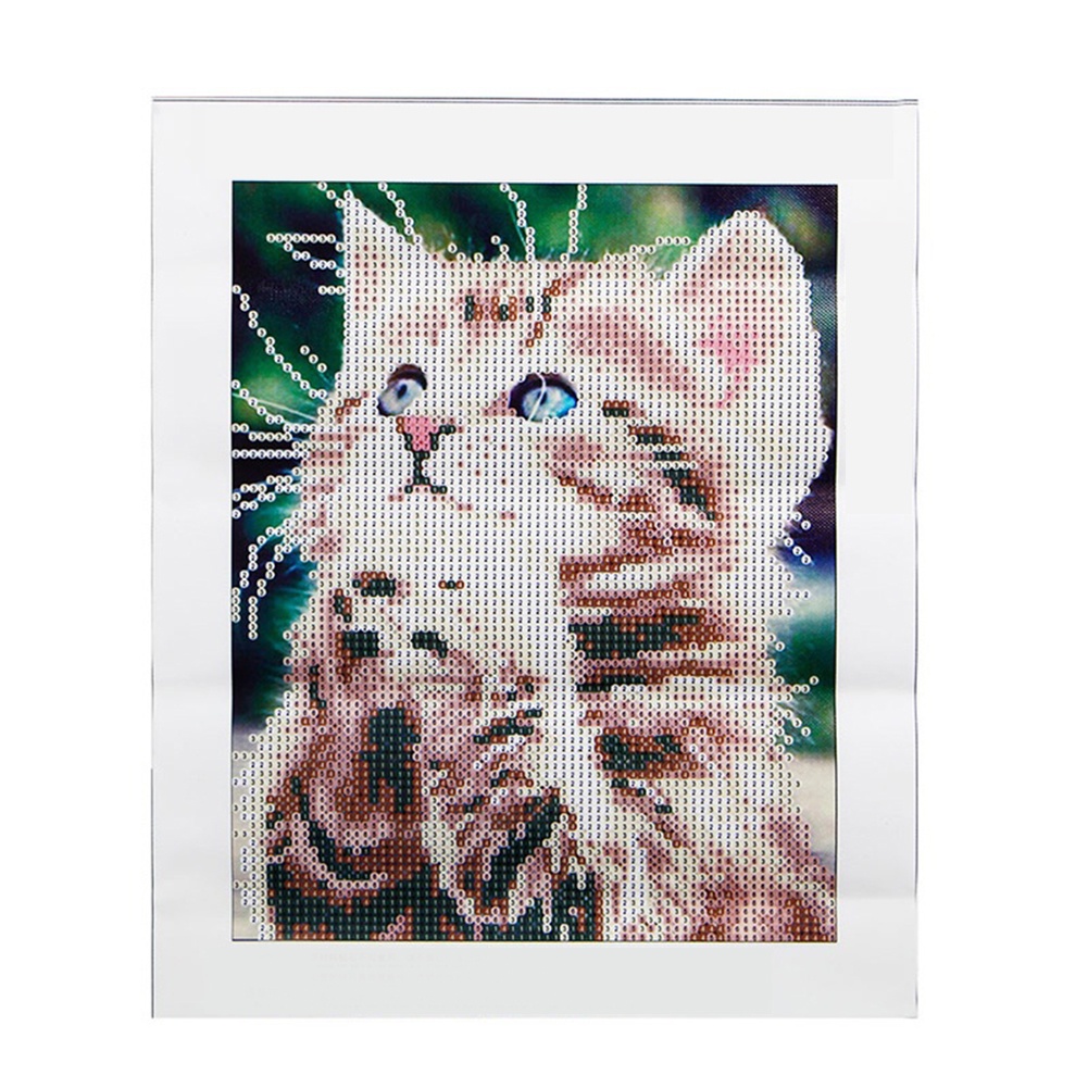 Bộ Tranh Đính Đá 5D Tự Làm Hình Mèo Dễ Thương Trang Trí Nhà Cửa