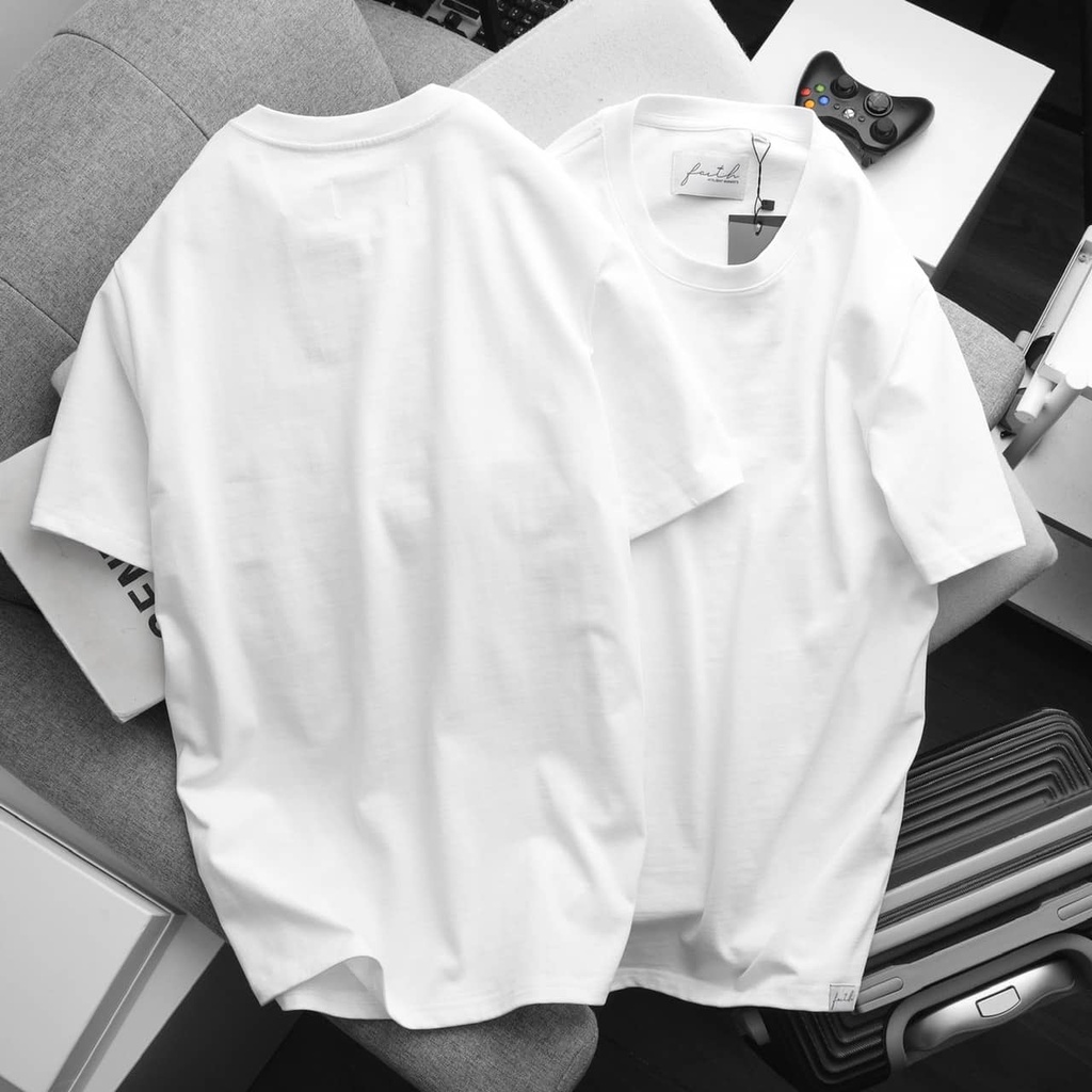 Áo thun trơn Faith nam form rộng hàng VNXK, chất cotton khô 100% dày dặn co giãn 4 chiều