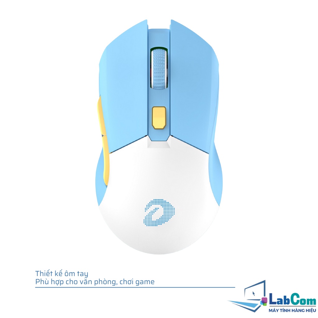 Chuột máy tính không dây chính hiệu DAREU EM901X với 3 màu  siêu nhẹ, Dock sạc siêu nhanh, Led RGB