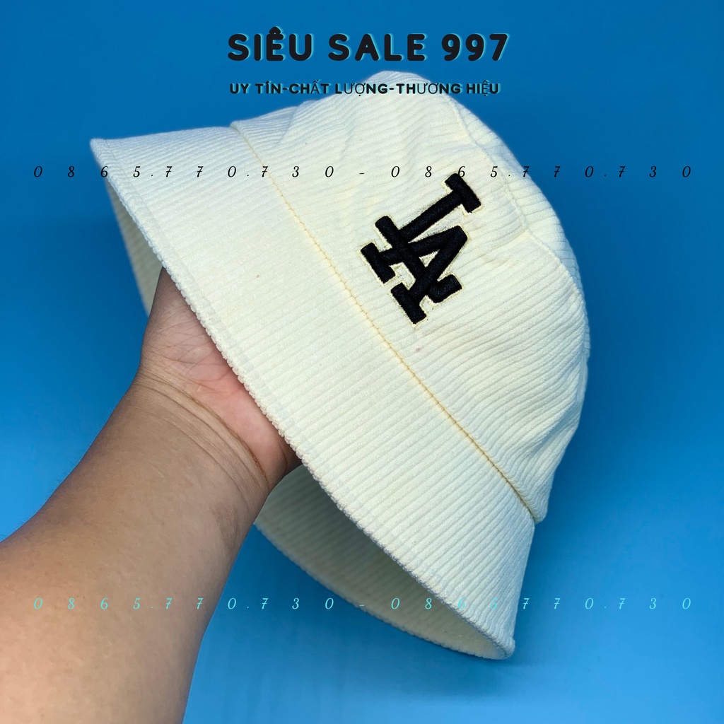 MŨ VÀNH CỤP CHẤT NỈ GÂN THÊU L.A, PHÍA SAU THÊU LOGO VUÔNG M.L.B NHIỀU MÀU CAO CẤP