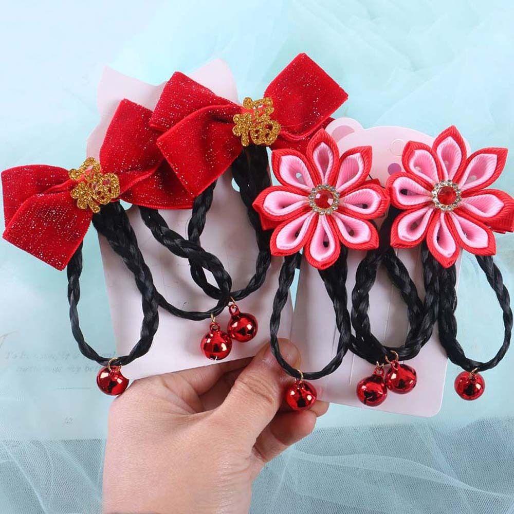 Kẹp Tóc Hình Nơ Phong Cách Trung Hoa Mừng Năm Mới Cho Bé Gái