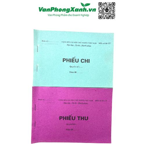 Phiếu Thu, Chi, Xuất, Nhập kho 1 liên A5