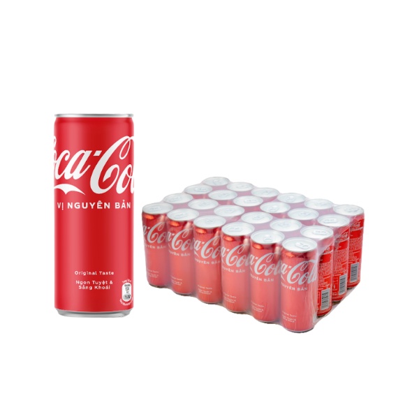 Thùng/Lốc 24 Lon Nước Giải Khát Coca-Cola Vị Nguyên Bản Original Lon 320ml