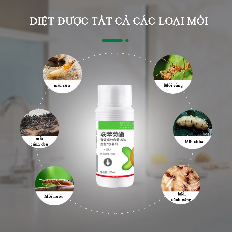 Thuốc diệt mối mọt sinh học tận gốc trong nhà hiệu quả nhanh, dùng 1 lần hiệu quả cho toàn tổ bifenthrin 5%
