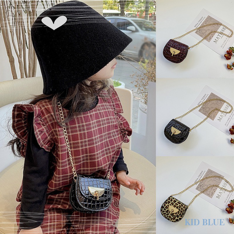 Túi Đeo Chéo Mini Họa Tiết Da Báo Xinh Xắn Dành Cho Bé Gái