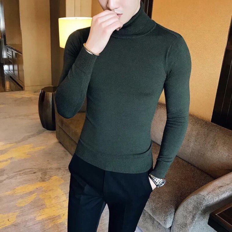 Áo len nam cổ lọ màu mới nhất - Áo len nam