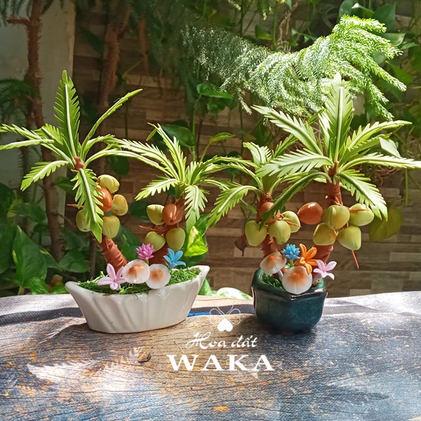 Hoa Đất Sét Mini-Cây Dừa