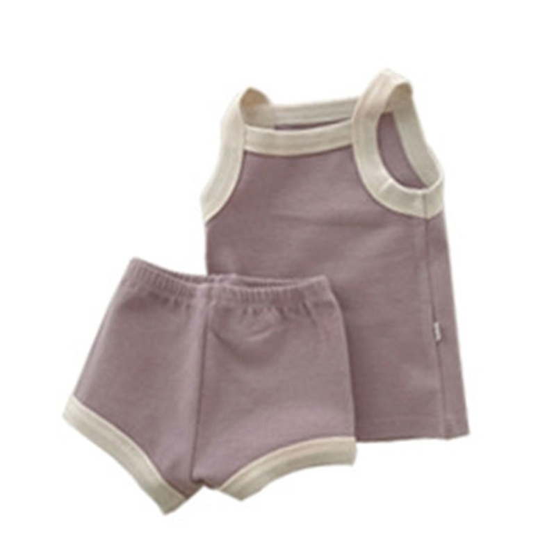 Bộ Đồ Thời Trang Xuân Hè 2 Món Áo Ba Lỗ Phối Quần Short Dễ Thương Cho Bé Sơ Sinh