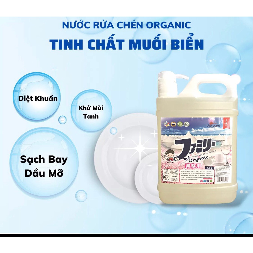 NƯỚC RỬA CHÉN SINH HỌC HỮU CƠ TINH CHẤT MUỐI BIỂN
