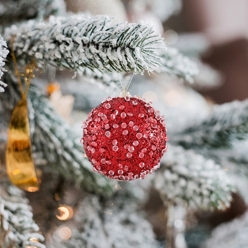 8cm quả châu nhỏ gọn trang trí cây thông noel độc đáo