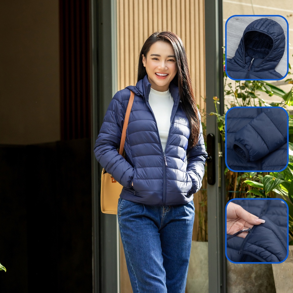 Áo phao nữ YODY siêu nhẹ có mũ siêu ấm chống thấm nước PHN5000