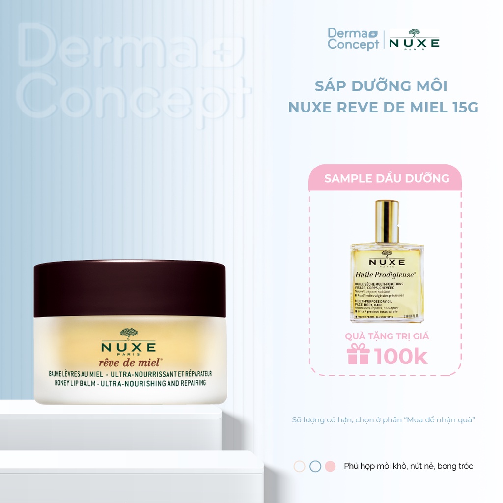 Sáp dưỡng môi dạng hũ Nuxe Reve De Miel - 15g [NHẬP KHẨU CHÍNH HÃNG 100%]