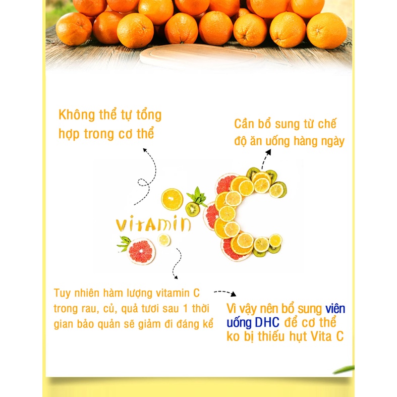 Viên uống bổ sung vitamin C DHC tăng cường sức đề kháng gói 90 ngày