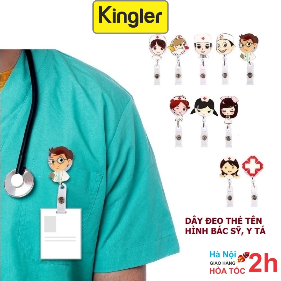 Dây Đeo Thẻ - Kingler, Hình Bác Sĩ, Điều Dưỡng, Y tá, Đáng Yêu, Ngộ Nghĩnh, Gắn Túi Áo Có Dây Kéo Dài, Tiện Dụng, 5950